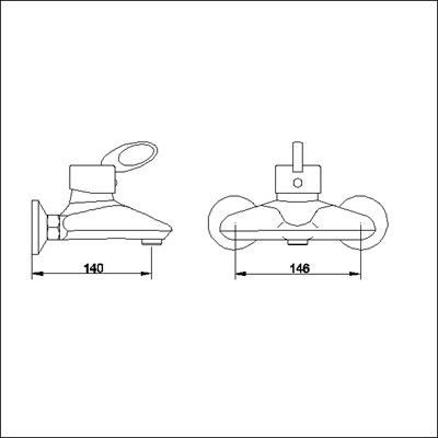 Additional image for Single lever wall mounted bath filler.