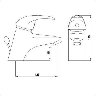 Additional image for Single lever mono basin mixer faucet with pop-up waste.