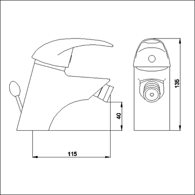 Additional image for Single lever mono bidet mixer faucet.