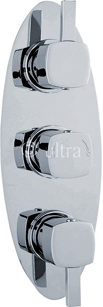 Additional image for Triple Concealed Thermostatic Shower Valve (Chrome).