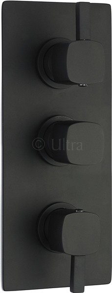 Additional image for Triple Concealed Thermostatic Shower Valve (Black).