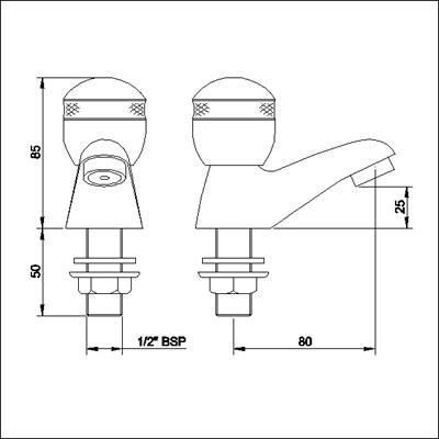 Additional image for Basin faucets chrome & gold (pair, standard valves)