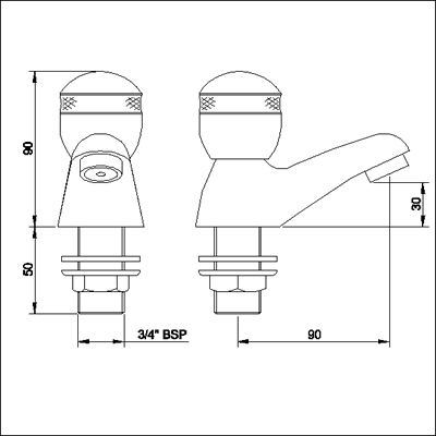 Additional image for Bath faucets chrome & gold (pair, standard valves)