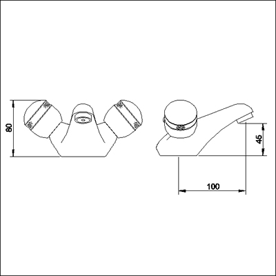 Additional image for Mono basin mixer (chrome/gold, standard valves)