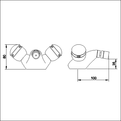 Additional image for Mono bidet mixer (chrome/gold, standard valves)