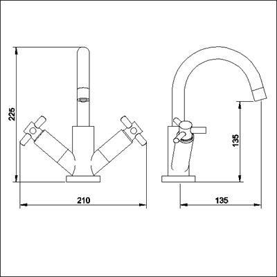 Additional image for Mono basin mixer with small spout and pop up waste.