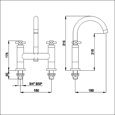 Additional image for Bath filler with small swivel spout.