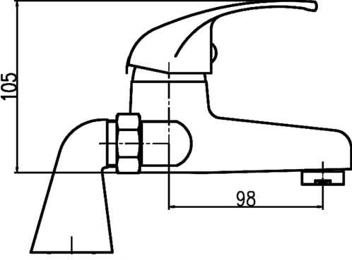 Additional image for Bath Filler Faucet (Chrome).