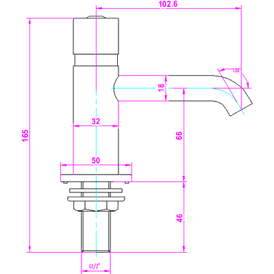 Additional image for Minimalist Non Concussive Faucets (Pair, Push Type)