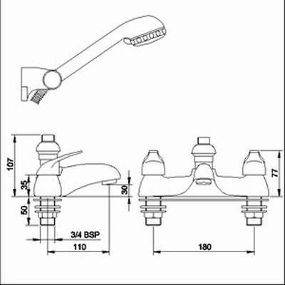 Additional image for Bath shower mixer including kit