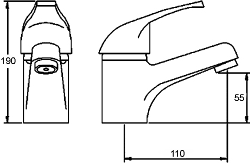 Additional image for Eco Click Basin Faucet With Push Button Waste (Chrome).