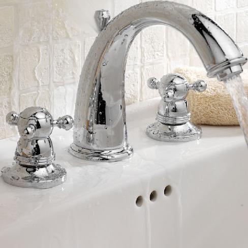 Additional image for Luxury 3 faucet hole basin mixer with free pop up waste.