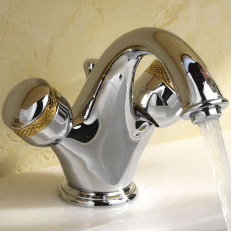 Additional image for Luxury mono basin mixer with free pop up waste (chrome/gold)