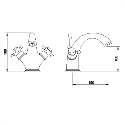 Additional image for Luxury mono basin mixer with free pop up waste.