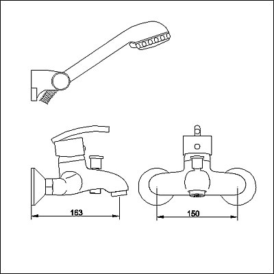 Additional image for Single lever wall mounted bath shower mixer