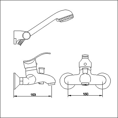 Additional image for Wall mounted bath shower mixer