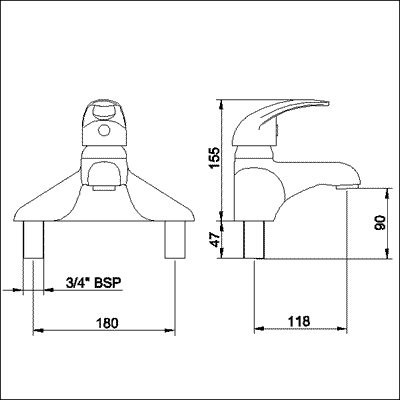 Additional image for Single lever 3/4" Bath Filler.