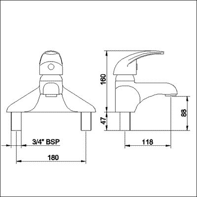 Additional image for Single lever 3/4" Bath Filler.