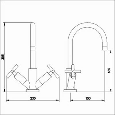 Additional image for Mono basin mixer with swivel spout and pop up waste.