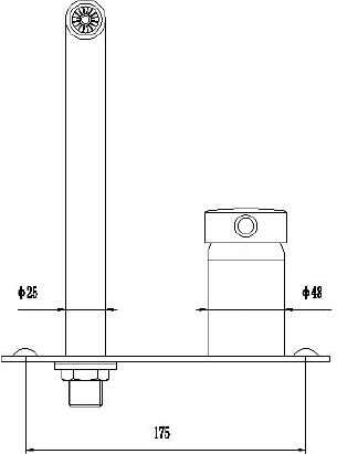 Additional image for Wall Mounted Bath Filler Faucet (Chrome).