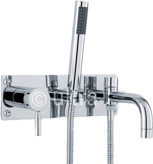 Additional image for Wall Mounted Bath Shower Mixer Faucet With Shower Kit (Chrome).