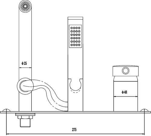 Additional image for Wall Mounted Bath Shower Mixer Faucet With Shower Kit (Chrome).