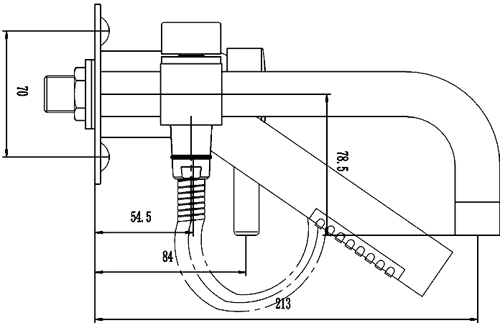 Additional image for Wall Mounted Bath Shower Mixer Faucet With Shower Kit (Chrome).