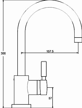 Additional image for Single lever mono side action mixer (chrome)