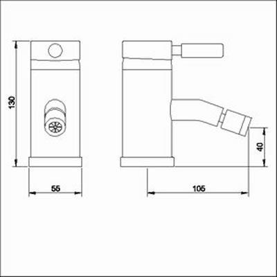 Additional image for Single lever mono bidet faucet + Free pop up waste (gold)