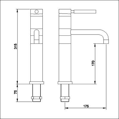 Additional image for Single lever high rise mixer, swivel spout (gold)