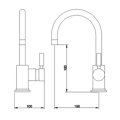 Additional image for Kitchen faucet with side lever (gold)