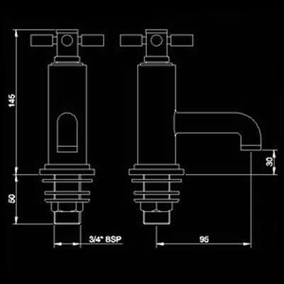 Additional image for Cross head bath faucets (pair)