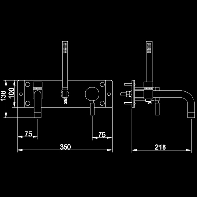 Additional image for Wall mounted bath shower mixer + shower kit