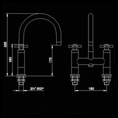 Additional image for Cross head Bath Filler with Swivel Spout.