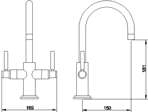 Additional image for Kitchen Faucet With Large Spout & Lever Handles.