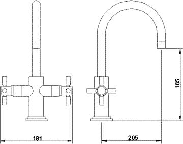 Additional image for Cross Head Cruciform Mono Basin Mixer Faucet.