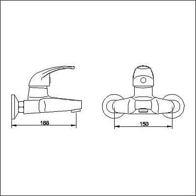 Additional image for Single lever wall mounted bath filler.