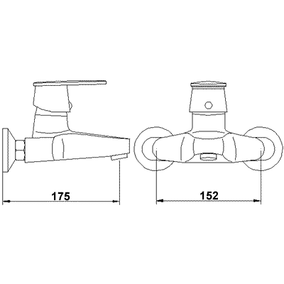 Additional image for Single lever wall mounted bath filler.