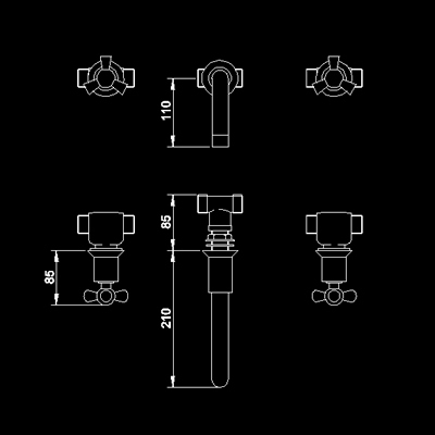 Additional image for Wall mounted bath mixer