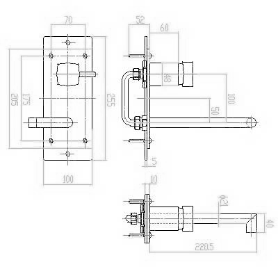 Additional image for Wall Mounted Single Lever Basin Mixer Faucet.