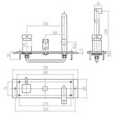 Additional image for Wall Mounted Single Lever Bath Shower Mixer & Shower Kit.