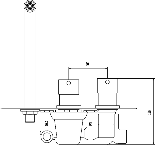 Additional image for Wall Mounted Thermostatic Basin Faucet (Chrome).