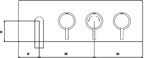 Additional image for Wall Mounted Thermostatic Triple Bath Filler Faucet (Chrome).