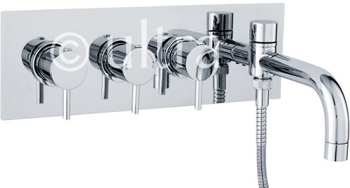 Additional image for Wall Mounted Thermostatic Triple Bath Filler Faucet With Diverter.