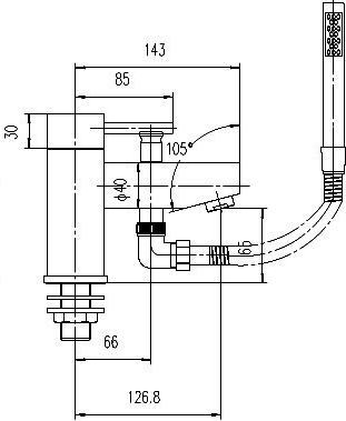 Additional image for Bath Shower Mixer Faucet With Shower Kit & Wall Bracket.