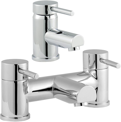 Additional image for Basin Mixer & Bath Filler Faucet Set (Chrome).