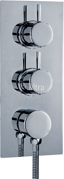 Additional image for Twin Thermostatic Shower Valve With Built In Outlet (Chrome)