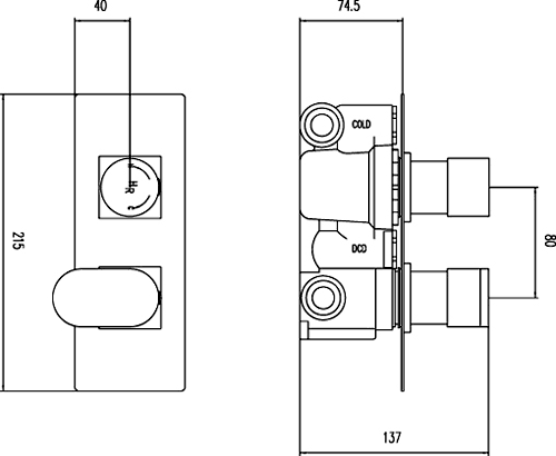 Additional image for 3/4" Twin Thermostatic Shower Valve With Diverter.