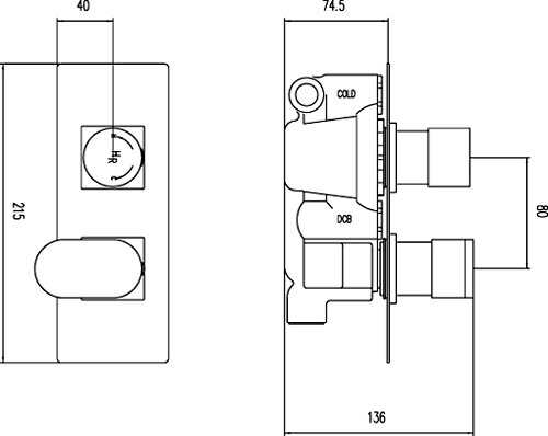 Additional image for Twin Concealed Thermostatic Shower Valve (Chrome).