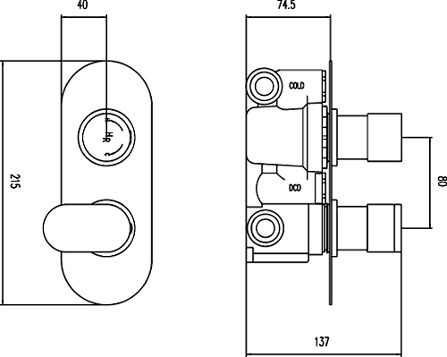 Additional image for 3/4" Twin Thermostatic Shower Valve With Diverter.